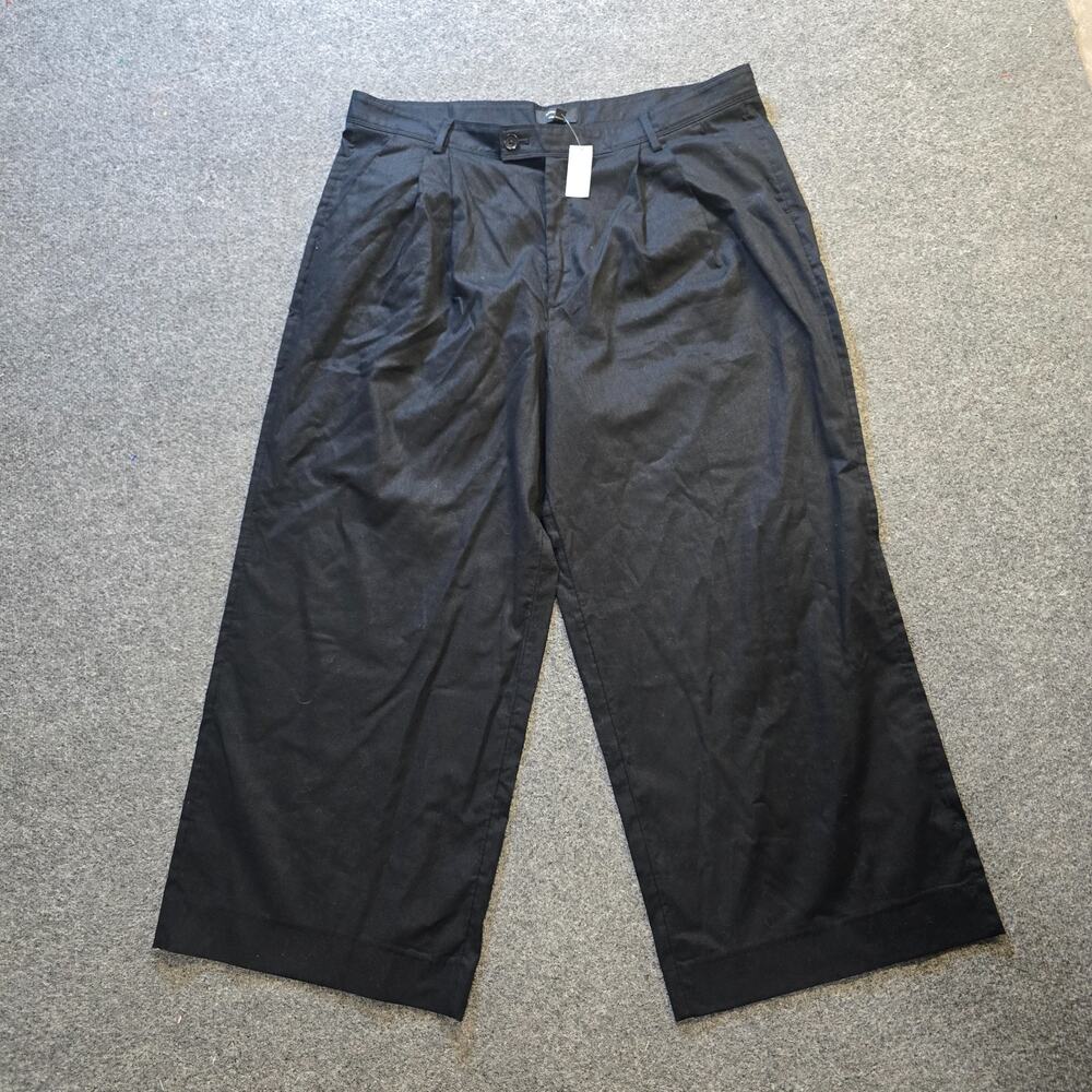 Banana Republic Pants Womens Size 20 Black Linen Blend Wide Leg Pleated Capsule